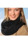 Fular tricotat pentru fete peste 12 ani - AJS 26-418 burgund, bleumarin, alb, gri deschis, gri inchis