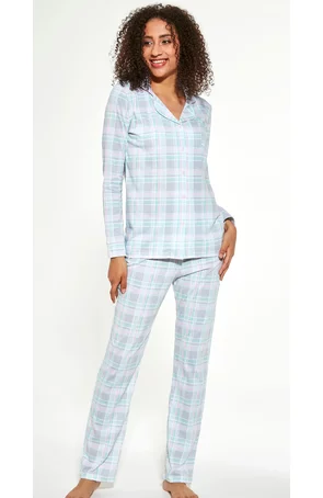 Pijama dama, camasa cu nasturi, 100% bumbac, Cornette W482-284 Susie
