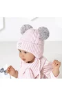 Set caciula si fular pentru bebelusi 1-6 luni - AJS 44-401, roz