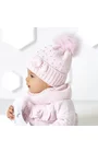 Set caciula si fular pentru bebelusi 6-18 luni - AJS 44-426, roz
