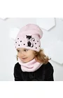 Set caciula si fular pentru fetite 1,5-4 ani - AJS 44-458 roz