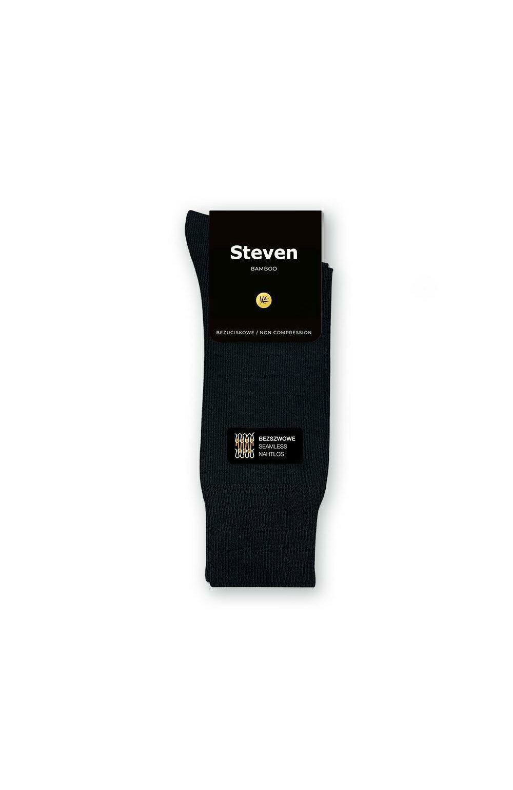 Sosete barbati, fara compresie, bambus, culoare negru - Steven S149-08