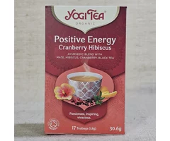 Ceai ayurvedic Positive energy cu hibiscus, merișoare, mate și ceai negru ECO 30.6g 17 plicuri