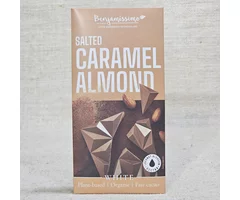 Ciocolată albă cu migdale și caramel sărat ECO 60g