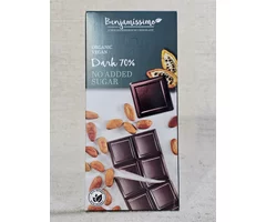 Ciocolată neagră fără zahăr adăugat 70% ECO 70g