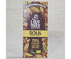Ciocolată vegană cu 75% cacao și caramel sărat ECO 70g