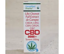 Ulei ozonat de cânepă cu CBD 3000mg și turmeric 200mg 10ml