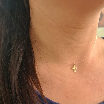 14K Kereszt Szilikon Nyaklánc
