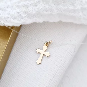 14K Kereszt Szilikon Nyaklánc