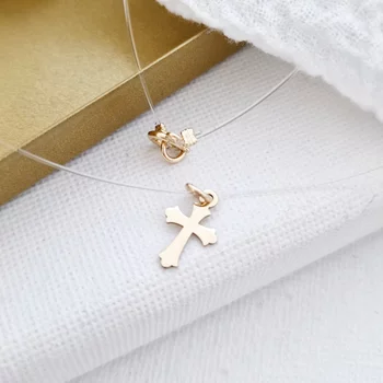 14K Kereszt Szilikon Nyaklánc