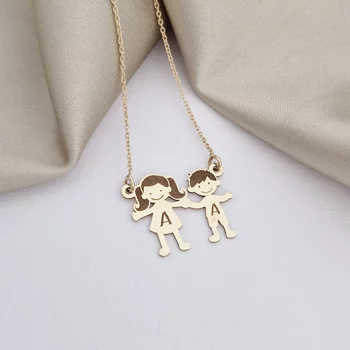 14K 2 Tagú Családi Nyaklánc