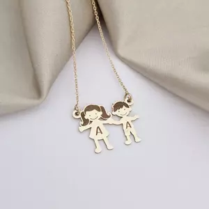 14K 2 Tagú Családi Nyaklánc