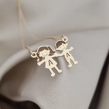14K 2 Tagú Családi Nyaklánc