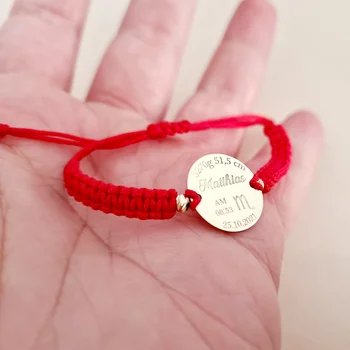 14K Érme Karkötő Makramé zsinórral és arany golyókkal
