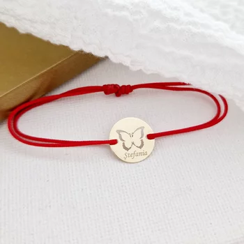 14K Kivágott Pillangó Karkötő állítható zsinórral G