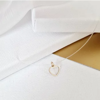 14K Kivágott Szív Szilikon Nyaklánc