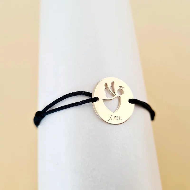 14K Szárnyas Őrangyal karkötő állítható zsinórral