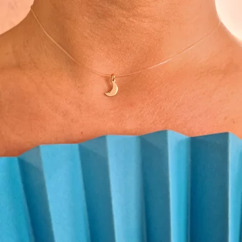 14K Félhold Szilikon Nyaklánc