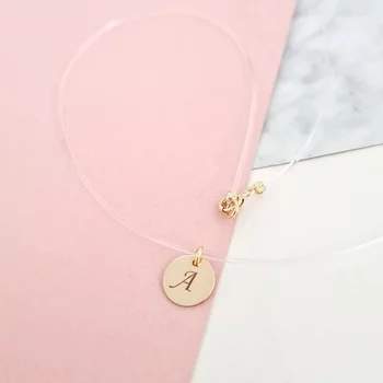 14K Érme Szilikon Nyaklánc Monogrammal