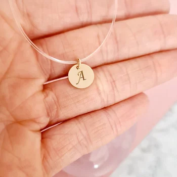 14K Érme Szilikon Nyaklánc Monogrammal