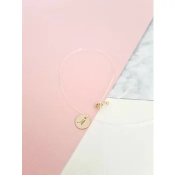 14K Érme Szilikon Nyaklánc Monogrammal
