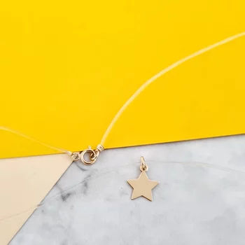 14K Sárga Arany Choker - Csillag medál - Szilikon lánc karabineres csattal