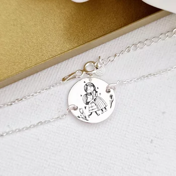 Anya és Lánya Karkötő - 925 Sterling Ezüst 15 mm Érme- Lánccal