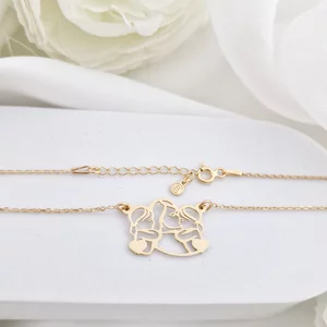 Anya Szívében Nyaklánc - Anya és Lányai Kezdőbetűkkel - 18K Sárga Aranyozott 925 Sterling Ezüst - Körkapocs
