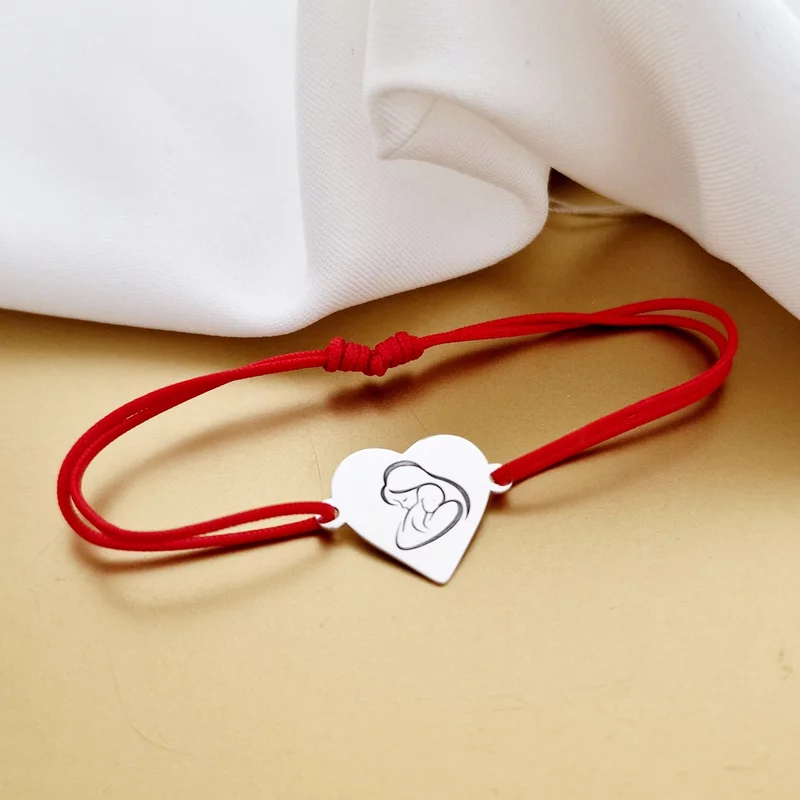 Anyai Ölelés - Ezüst Karkötő állítható zsinórral