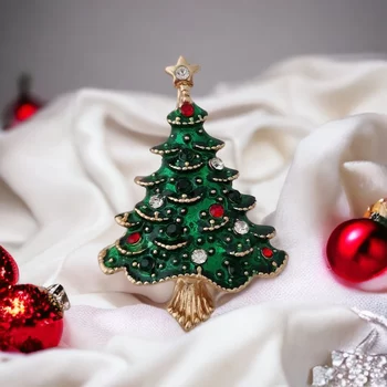 Aranyozott Tradicionális Karácsonyfa Bross