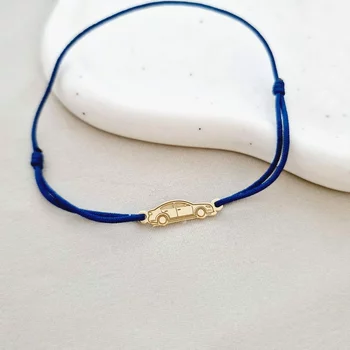 Autó Karkötő - 18K Sárga Aranyozott 925 Sterling Ezüst - Állítható Zsinór