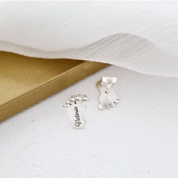 Baba Talp Fülbevaló - 925 Sterling Ezüst  - Stekkeres