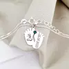 Baba Talp Nyaklánc - 925 Sterling Ezüst - Dátum, Név Swarovski Kristály -Körkapocs