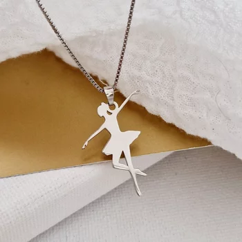 Balerina Nyaklánc - Ródiumozott 925 Sterling Ezüst - Körkapocs