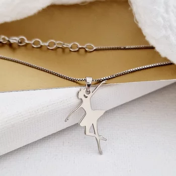 Balerina Nyaklánc - Ródiumozott 925 Sterling Ezüst - Körkapocs