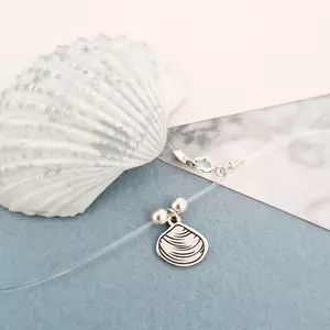 Choker Beach Summer - Különféle medálokkal és 4 mm-es gyöngyökkel személyre szabva - Ezüst 925 - Szilikon lánc karabineres csattal