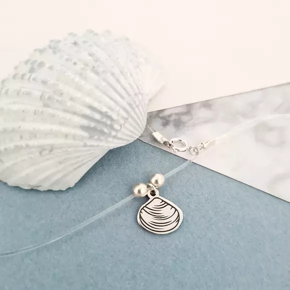 Choker Beach Summer - Különféle medálokkal és 4 mm-es gyöngyökkel személyre szabva - Ezüst 925 - Szilikon lánc karabineres csattal