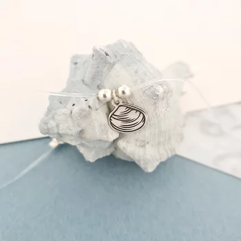 Choker Beach Summer - Különféle medálokkal és 4 mm-es gyöngyökkel személyre szabva - Ezüst 925 - Szilikon lánc karabineres csattal