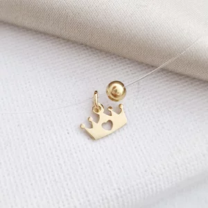 Choker különféle medálokkal és 1 4 mm-es golyóval - 925 ezüstözött 18K sárga arannyal - Szilikon lánc karabineres csattal