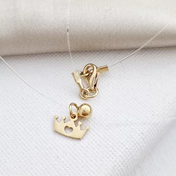 Choker különféle medálokkal és 1 4 mm-es golyóval - 925 ezüstözött 18K sárga arannyal - Szilikon lánc karabineres csattal