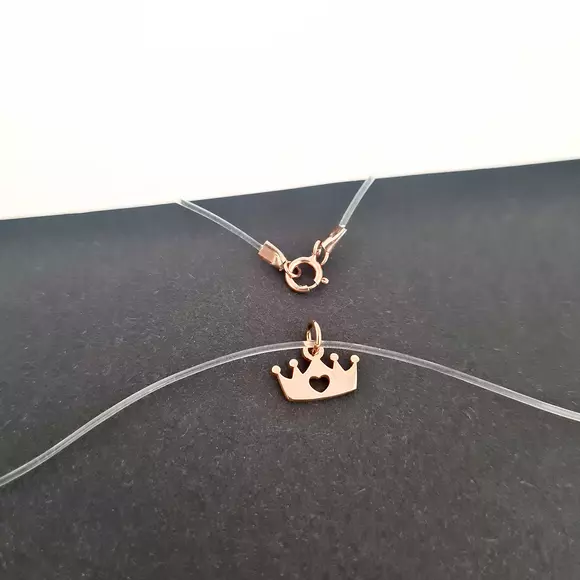 Choker különféle medálokkal - Ezüst 925 18K Rose Gold bevonattal - Szilikon lánc karabineres csattal