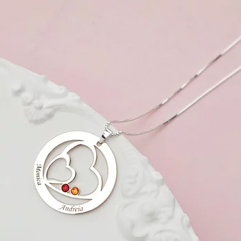 Családi Egyesülés - 2 Név -  925 Sterling Ezüst  Swarovski Kristály - Körkapocs