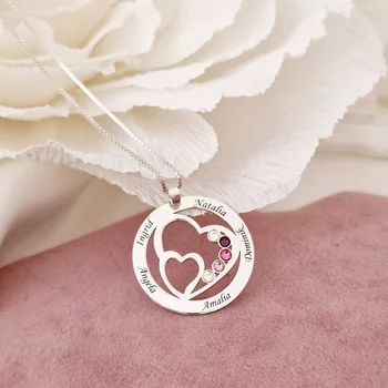 Családi Egyesülés - 5 Név -  925 Sterling Ezüst  Swarovski Kristály - Körkapocs