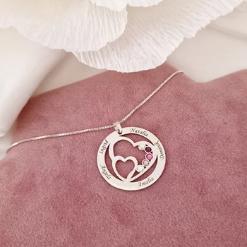 Családi Egyesülés - 5 Név -  925 Sterling Ezüst  Swarovski Kristály - Körkapocs
