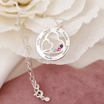 Családi Egyesülés - 5 Név -  925 Sterling Ezüst  Swarovski Kristály - Körkapocs