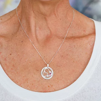 Családi Egyesülés - 5 Név -  925 Sterling Ezüst  Swarovski Kristály - Körkapocs