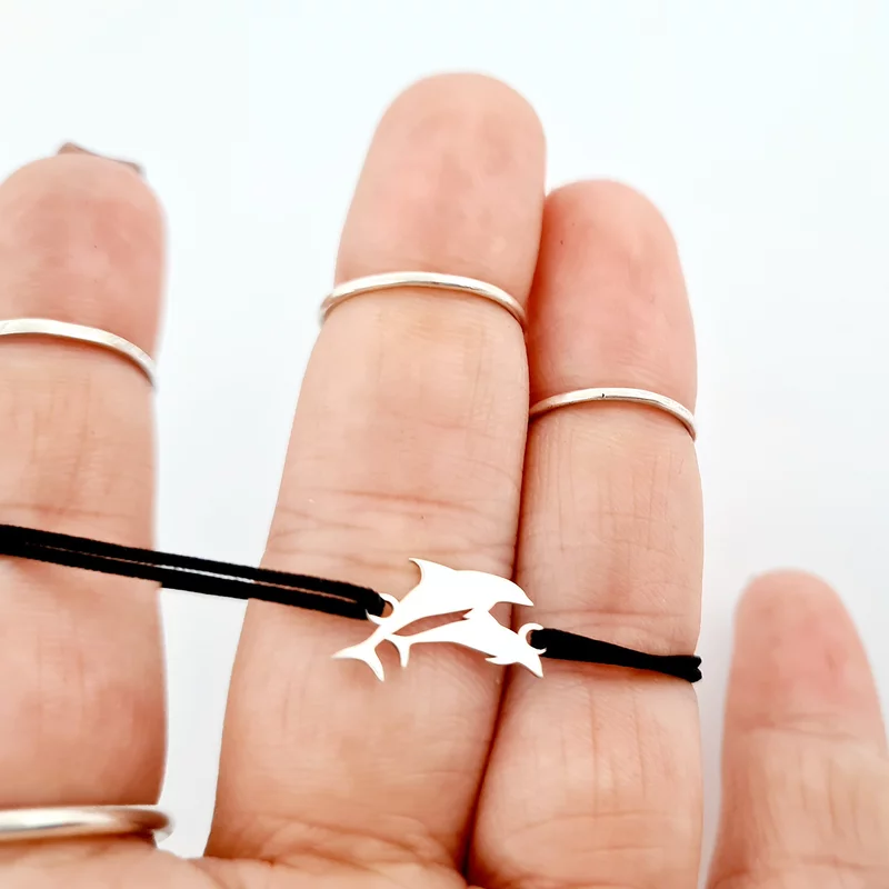 Delfin Karkötő -  925 Sterling Ezüst Érme - Állítható Zsinór