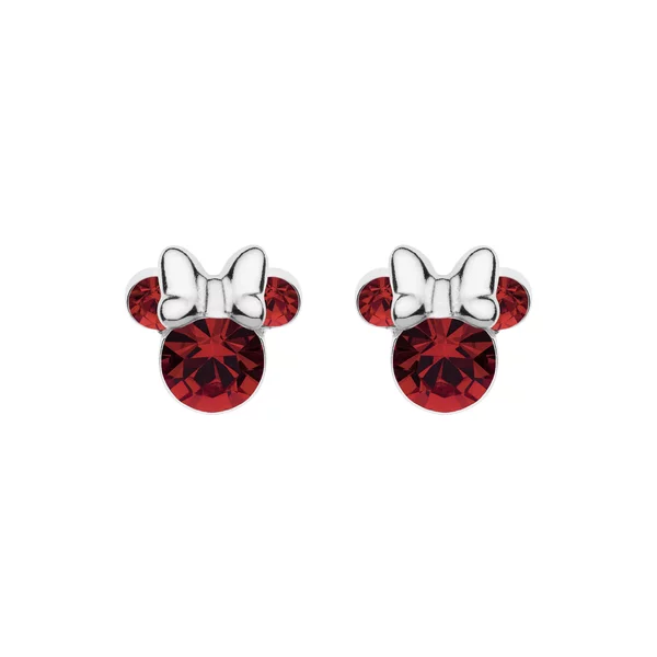 Disney Birthday Minnie Mouse januári fülbevaló - 925 ezüst és kristály