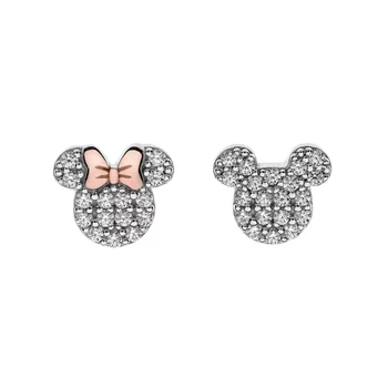 Disney duett fülbevaló Mickey Mouse és Minnie Mouse - Ezüst 925 és Cubic Zirconia