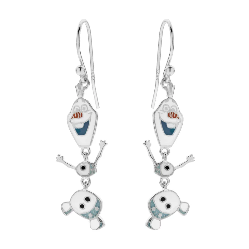Disney fülbevaló Olaf medállal - 925 ezüst